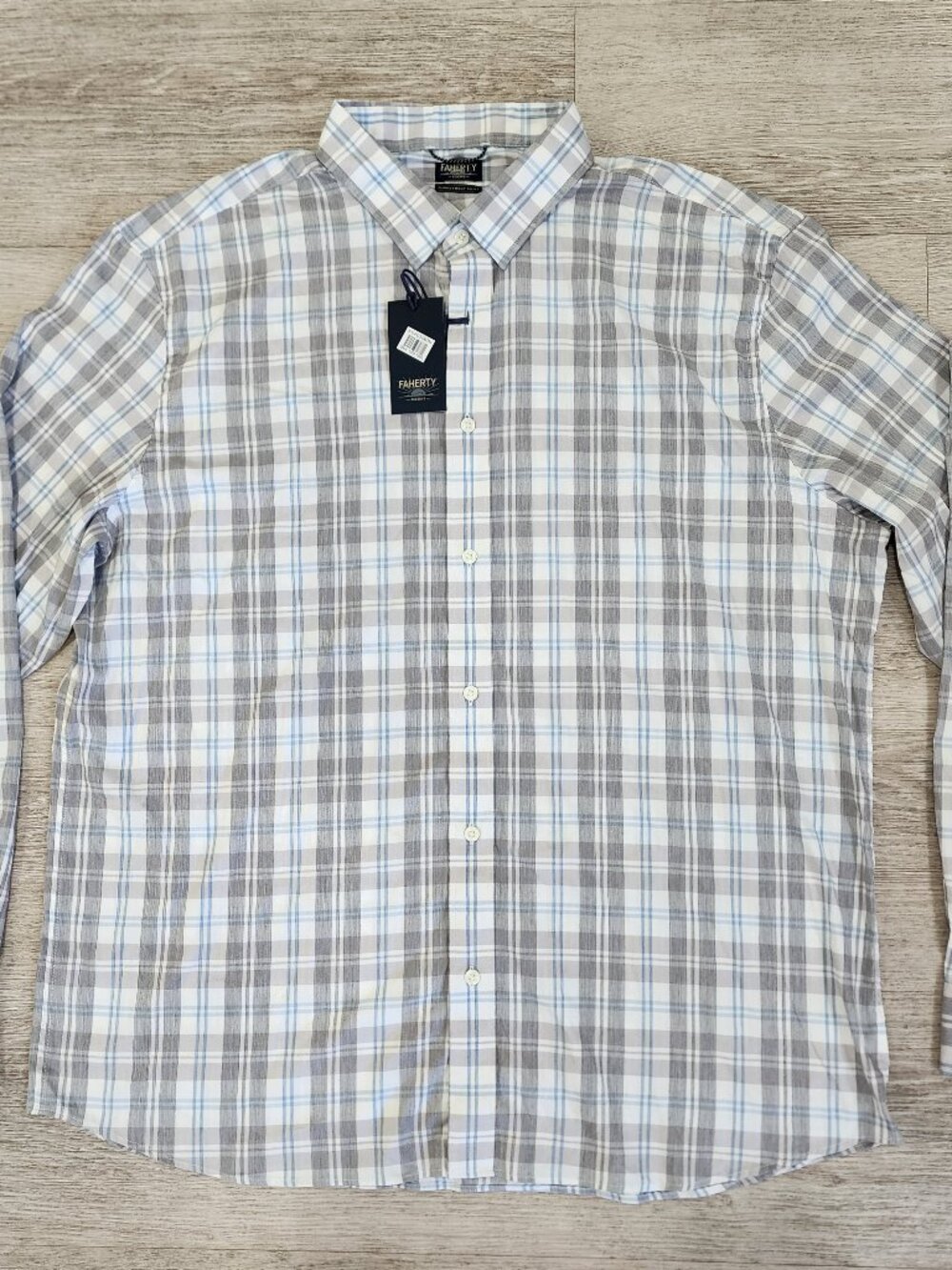 Faherty The Movement Button Down Long Sleeve Shirt Plaid Men's XXL Supima Cotton